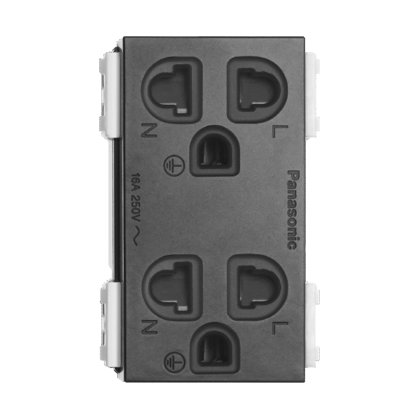 Ổ cắm đôi có màn che và dây nối đất dòng GEN-X Panasonic WEG15829B-G