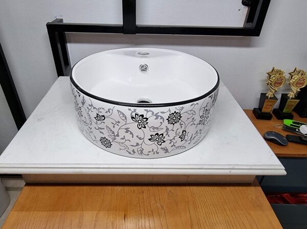 Chậu Lavabo đặt bàn vân hoa cao cấp C46