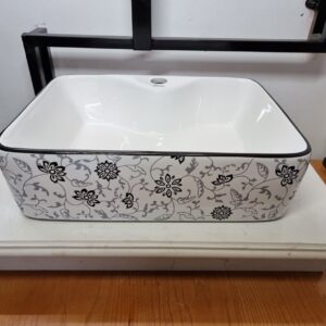 Chậu Lavabo đặt bàn vân hoa cao cấp C47
